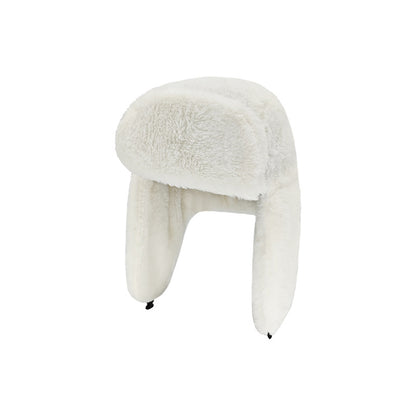 "Winter New Arrival Cotton Hat for Outdoor Cycling - Windproof, Thickened with Rabbit Fur Ear Protection, Cozy Northeastern Style" White Hat - Size undefined