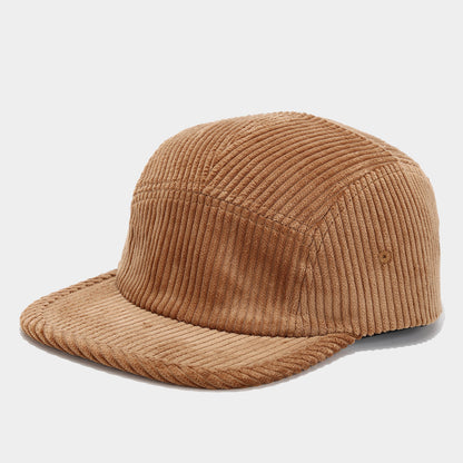 Retro 5-Panel Corduroy Cap – Solid Color, Unisex Fall & Winter Streetwear Hat