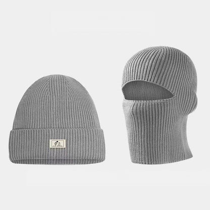 Unisex Winter Thickened Knitted Beanie & Balaclava 2-in-1, Men's Warm Cold-proof Headgear, Versatile Knit Hat Mask
