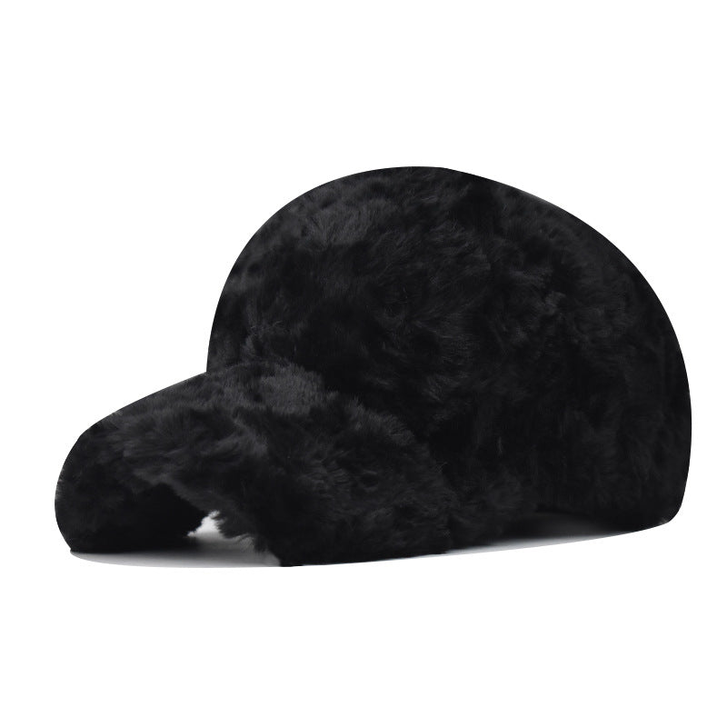 Pandaize New Plush Thick Warm Baseball Cap – Solid Color Winter Outdoor Hat