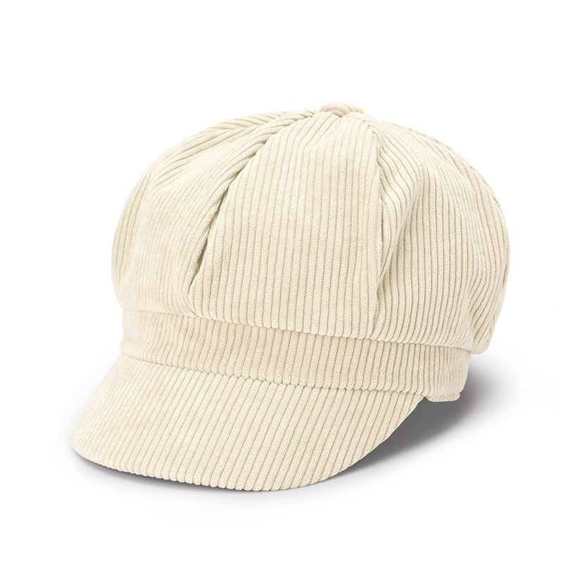 Artist Beret - Unisex Octagonal Hat for Spring and Autumn, Traveler's Newsboy Cap with Duckbill - Stylish Headwear for Men and Women Milk White Hat - Size undefined