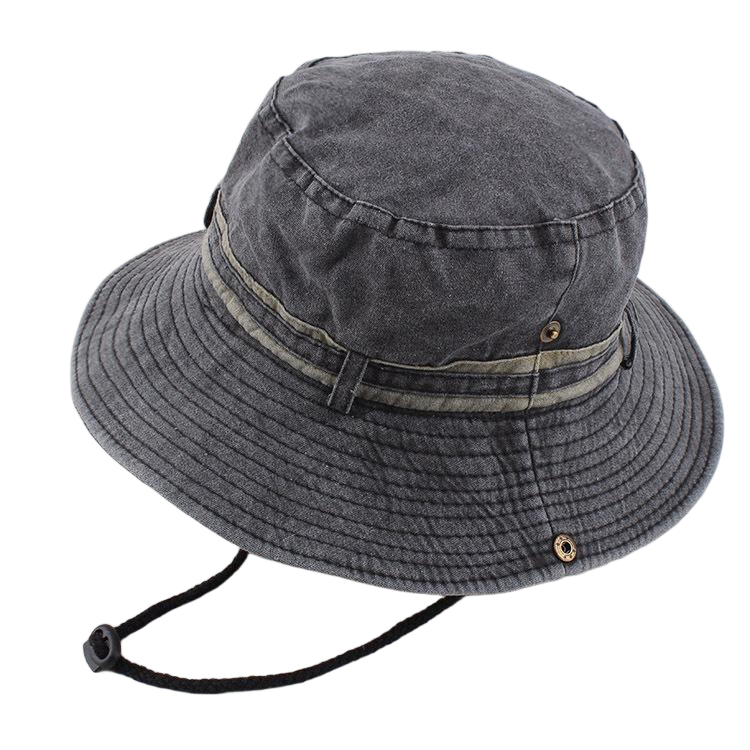 Sombrero para el sol, sombrero Boonie, sombrero de cubo de algodón lavado, plegable, para pesca al aire libre, sombrero de caza, correa ajustable para la barbilla para hombres y mujeres