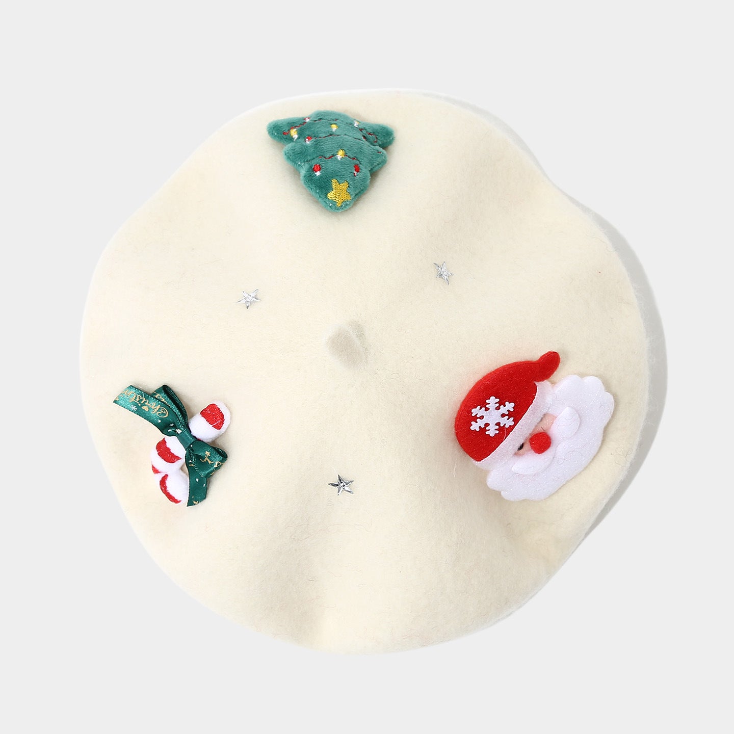 Winter Faux Rabbit Fur Beret - Christmas Themed, Wide Brim, Warm for Commute & Festive Events