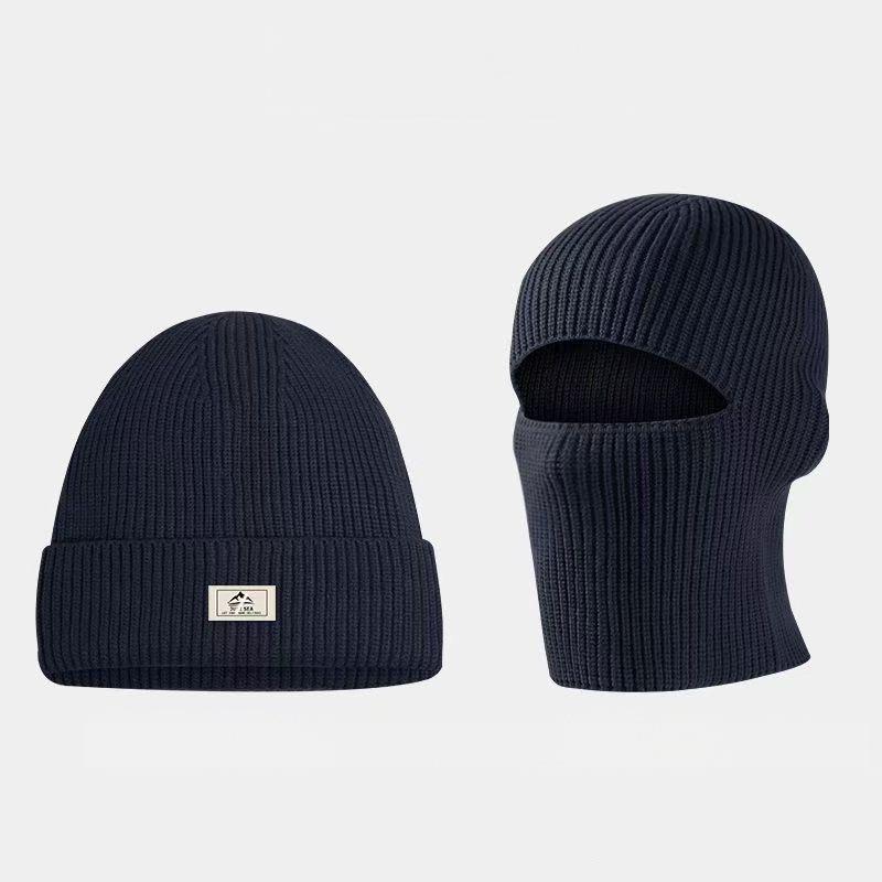 Unisex Winter Thickened Knitted Beanie & Balaclava 2-in-1, Men's Warm Cold-proof Headgear, Versatile Knit Hat Mask