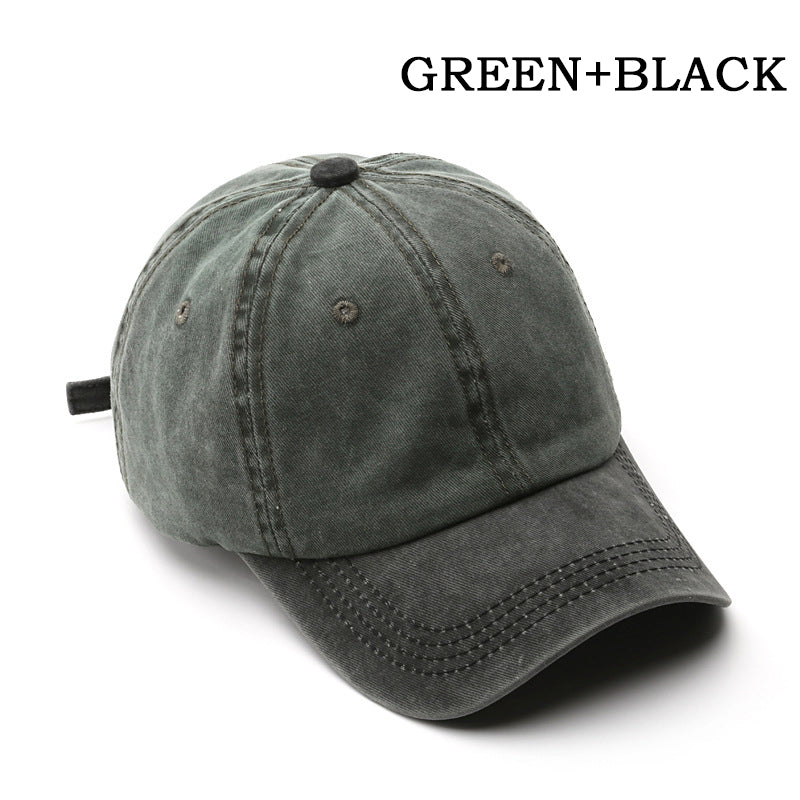 Gorra de béisbol lavada con bloques de color Pandaize, ajustable, elegante y clásica.