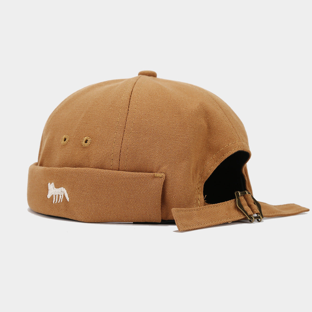 "Stylish Fox Embroidered Sailor Hat - Unisex Summer Must-Have with Fashionable Flair" Caramel Hat - Size undefined