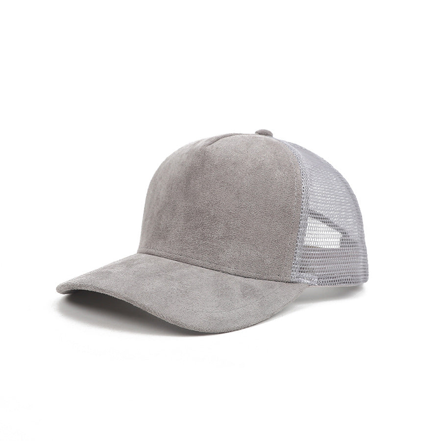 Pandaize Suede Mesh Trucker Cap – Premium Soft Faux Suede Baseball Hat with Breathable Mesh Back, Adjustable Snapback Fit