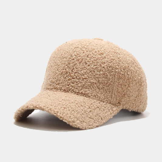 "2024 Autumn Pure Color Lamb Wool Baseball Cap - Men's Stylish Warmth, Women's Retro Literary Duckbill Cap" Khaki Hat - Size undefined