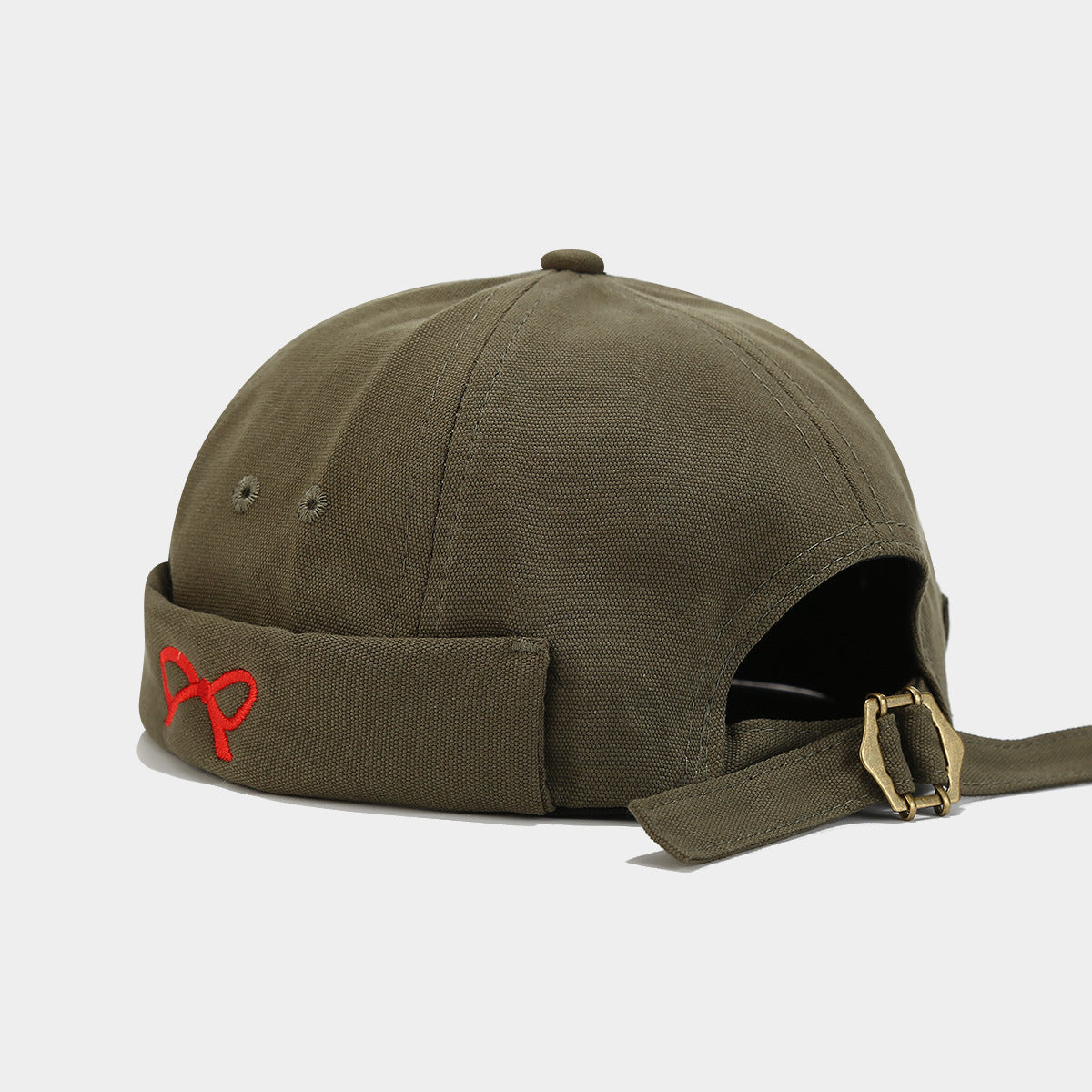 "Chic Butterfly Embroidered Felt Hat with Bow - Vintage Street Style, Korean Inspired, Fashionable Women's Cap" Army Green Hat - Size undefined