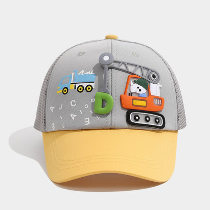 Pandaize キッズ ベースボールキャップ - かわいい漫画柄 調節可能なサンハット 男の子と女の子用 通気性メッシュ 夏用 日焼け防止 子供用帽子 (3～10歳)