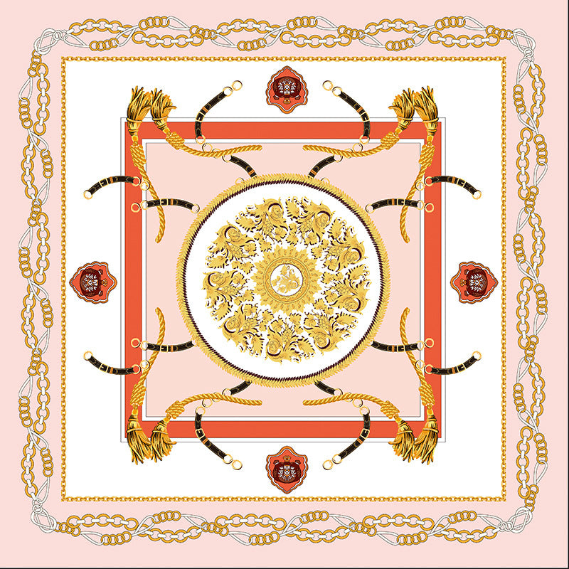 Silk Scarf, Printed Square Silk Twill Bandana, High-End Luxury Mulberry Silk Small Square Scarf for Packaging & Fashion