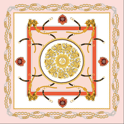 Silk Scarf, Printed Square Silk Twill Bandana, High-End Luxury Mulberry Silk Small Square Scarf for Packaging & Fashion