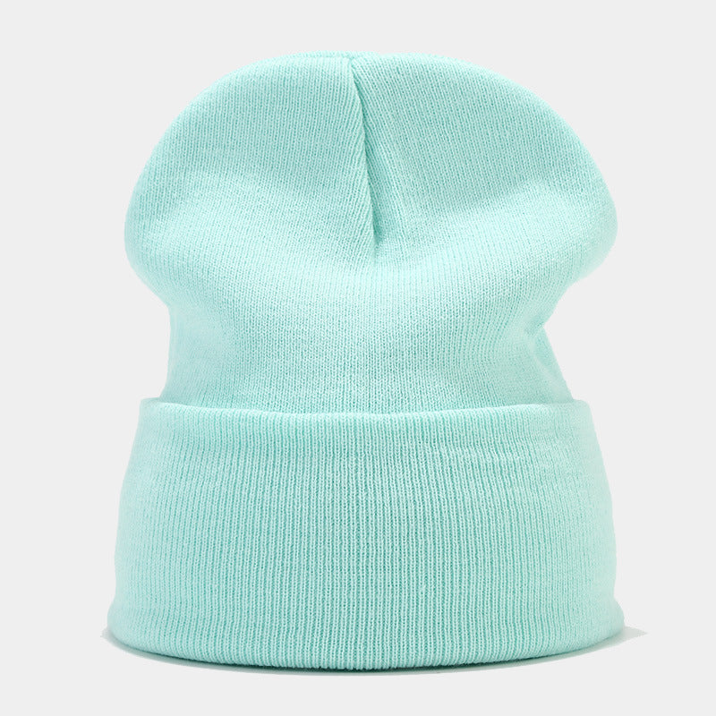 "High-Quality Knit Beanie for Men and Women - Stylish Outdoor Cold Hat for Fall/Winter, Solid Color, Trendy Warmth, Light Layers" 水蓝色 Hat - Size undefined