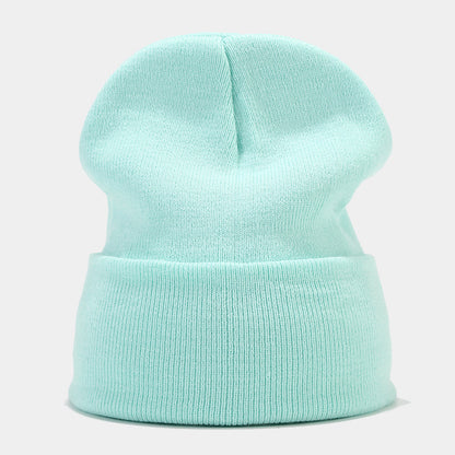 "High-Quality Knit Beanie for Men and Women - Stylish Outdoor Cold Hat for Fall/Winter, Solid Color, Trendy Warmth, Light Layers" 水蓝色 Hat - Size undefined