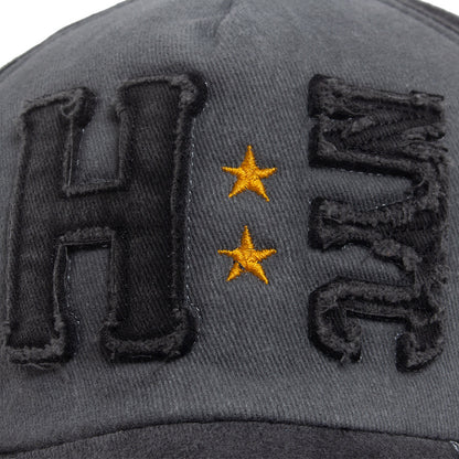 Vintage H NYC Distressed Baseball Cap - Washed Cotton Embroidered Retro Hat with Stars