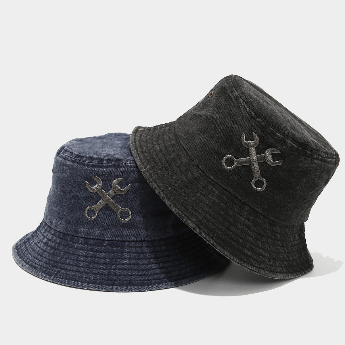 ☆DECEMBERMAY☆ Hand paint logo bucket hat Creative Embroidered