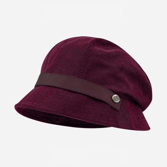 Women's High-Quality Corduroy Bucket Hat, Autumn Winter New Casual Versatile Face-Flattering Multi-Wear Small Dress Hat
