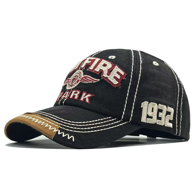 Vintage SPITFIRE 1932 Distressed Baseball Cap - Washed Cotton Embroidered Retro Hat with Contrast Brim