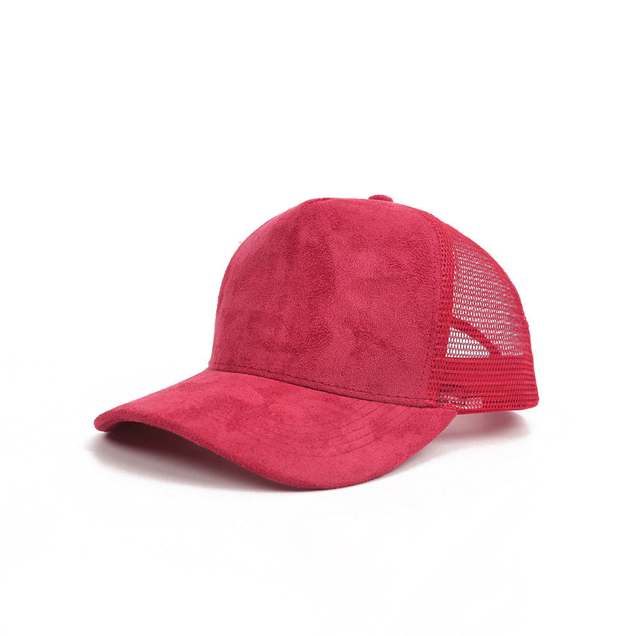 Pandaize Suede Mesh Trucker Cap – Premium Soft Faux Suede Baseball Hat with Breathable Mesh Back, Adjustable Snapback Fit