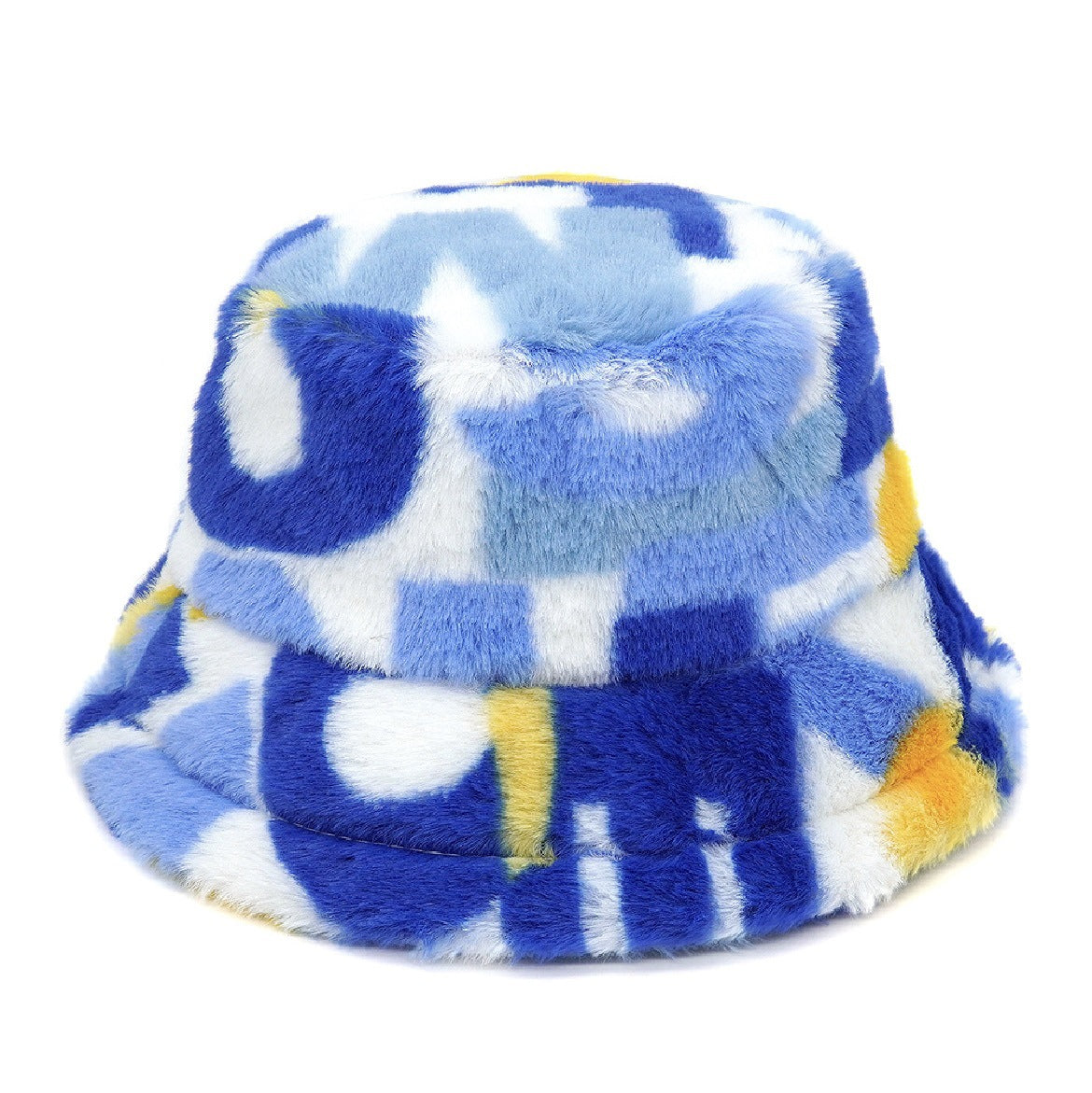 Autumn Winter Tie-Dye Letter Fleece Fisherman Hat – Thickened, Unisex for Skiing & Outdoor Commute