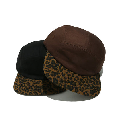5-Panel Leopard Print Camp Cap – Adjustable Metal Buckle, Unisex Streetwear Hat for Casual & Bold Style