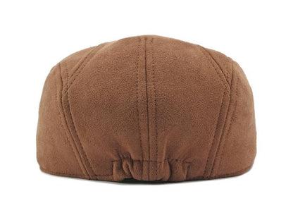 Pandaize Classic Suede Flat Cap – Unisex Vintage Beret Hat, British Style Newsboy Cap for Men & Women, Casual Autumn/Spring Wear