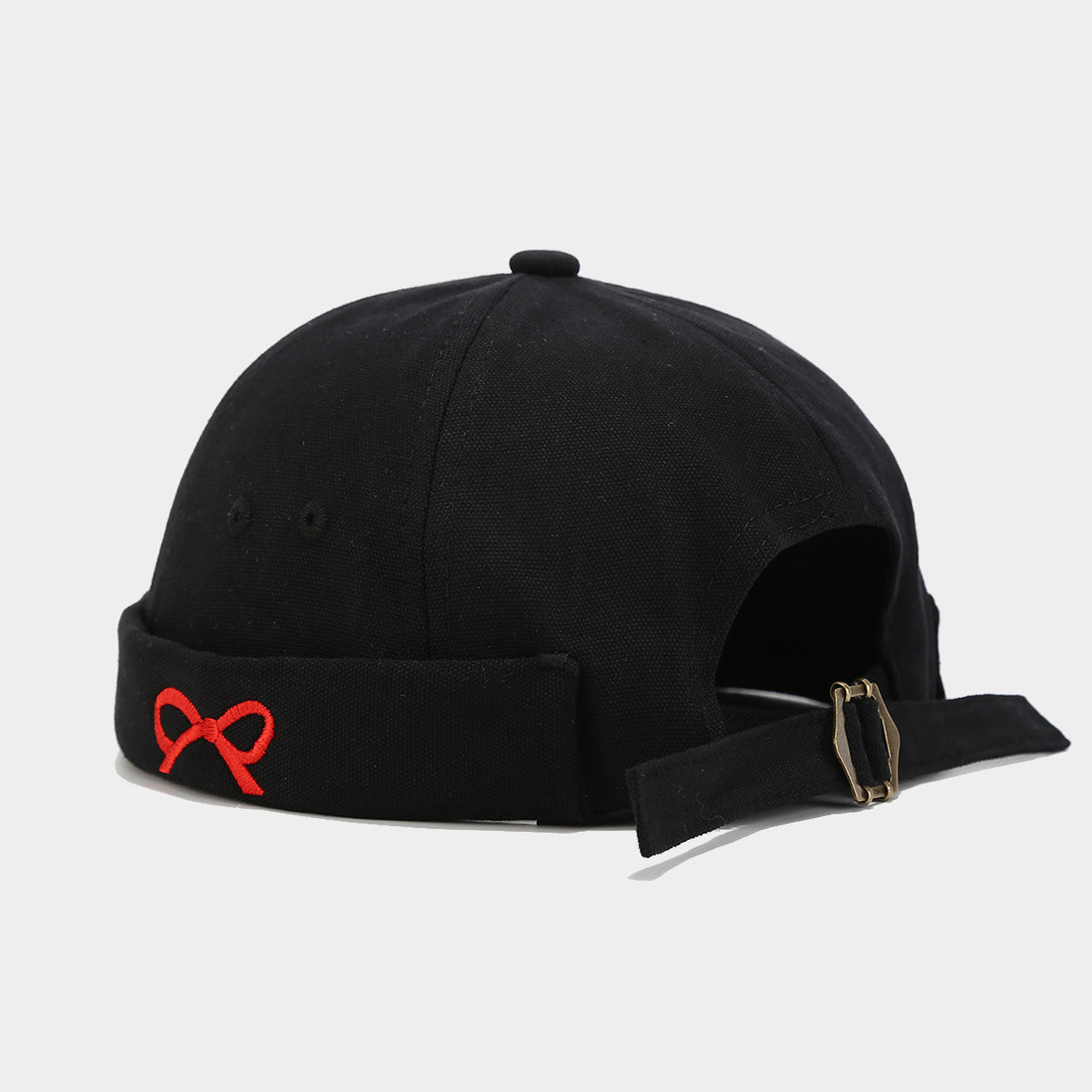 "Chic Butterfly Embroidered Felt Hat with Bow - Vintage Street Style, Korean Inspired, Fashionable Women's Cap" Black Hat - Size undefined