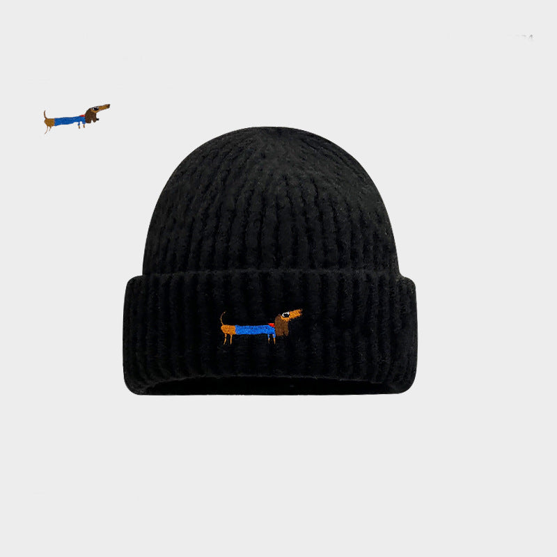 Vintage Animal Embroidered Hat - Winter Windproof Ear Protection Cotton Cap - Unisex Cold Weather Outdoor Beanie