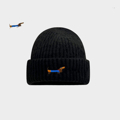 Vintage Animal Embroidered Hat - Winter Windproof Ear Protection Cotton Cap - Unisex Cold Weather Outdoor Beanie