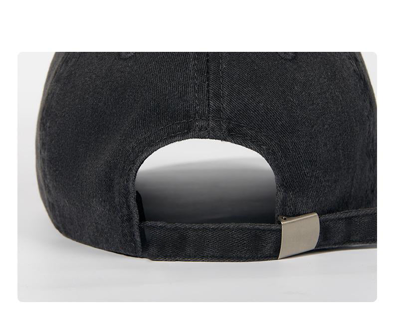 Gorra de béisbol vintage negra lavada con bordado de perro | Gorra ajustable para amantes de las mascotas