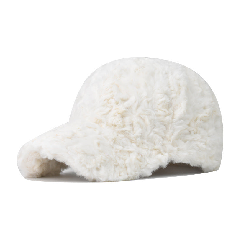 Pandaize New Plush Thick Warm Baseball Cap – Solid Color Winter Outdoor Hat
