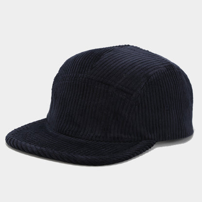 Retro 5-Panel Corduroy Cap – Solid Color, Unisex Fall & Winter Streetwear Hat