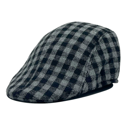 Houndstooth Beret & Newsboy Cap - Vintage British Style Autumn Winter Unisex Hat with Brim