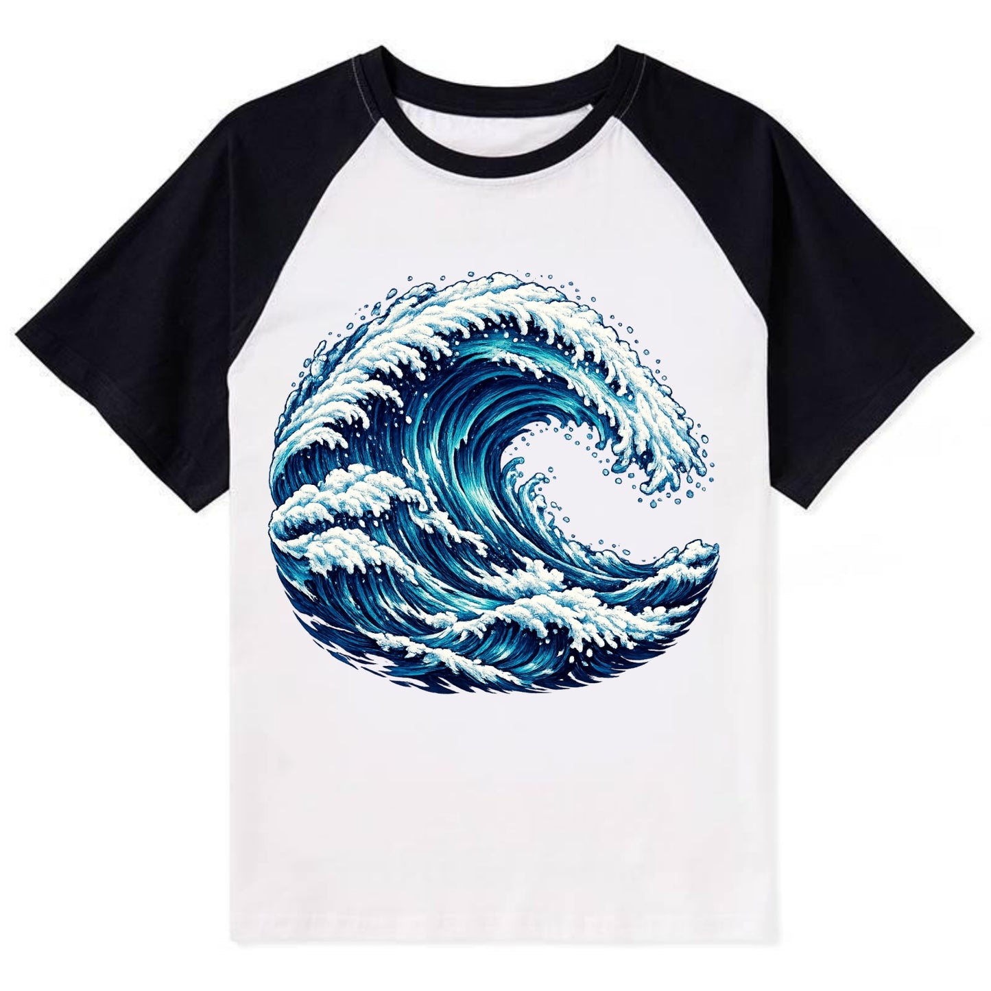 Ocean Wave - Contrast Raglan T-shirt