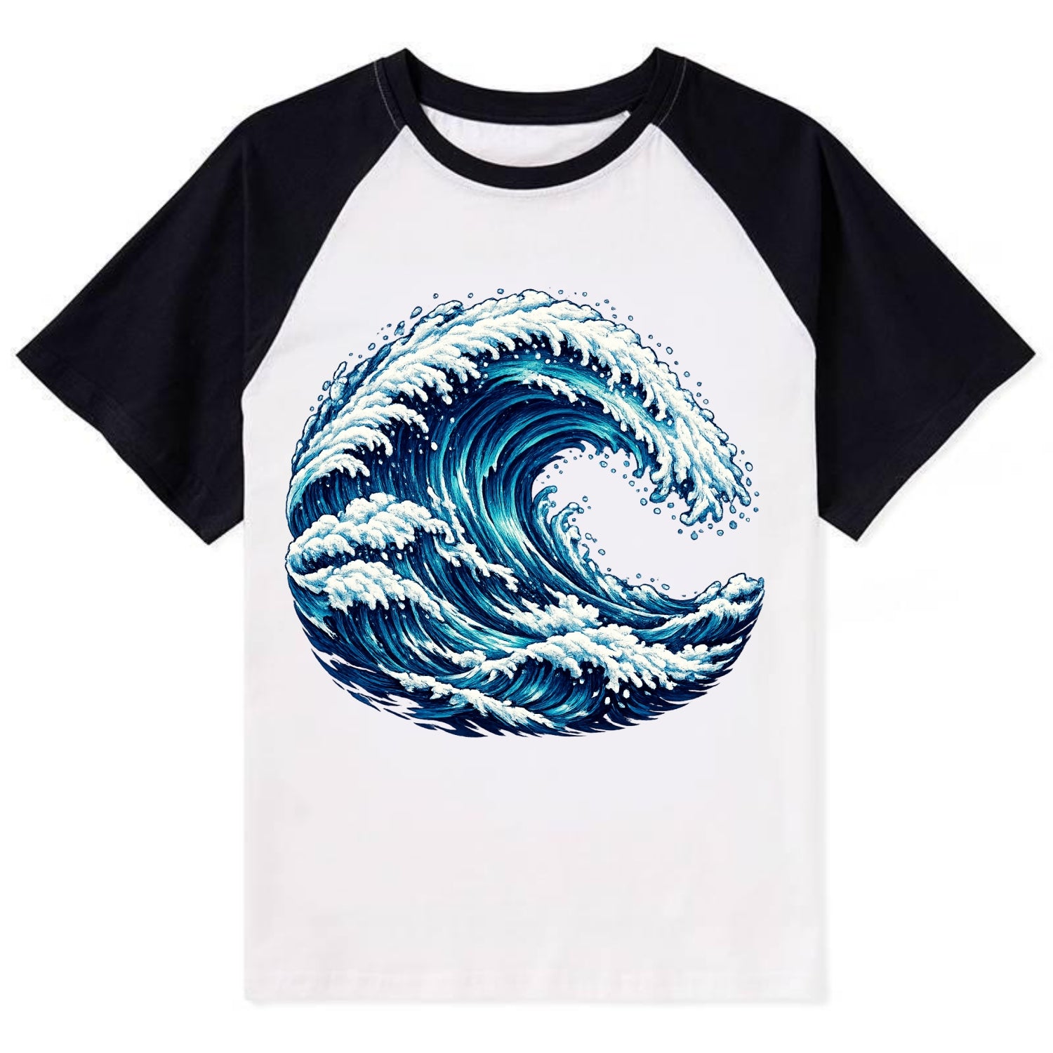 Ocean Wave - Contrast Raglan T-shirt
