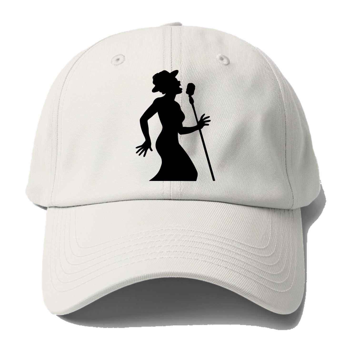 Jazz singer at vintage microphone - Baseball Cap For Big Heads - Off White