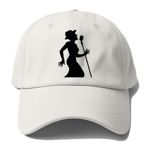 Jazz singer at vintage microphone - Baseball Cap For Big Heads