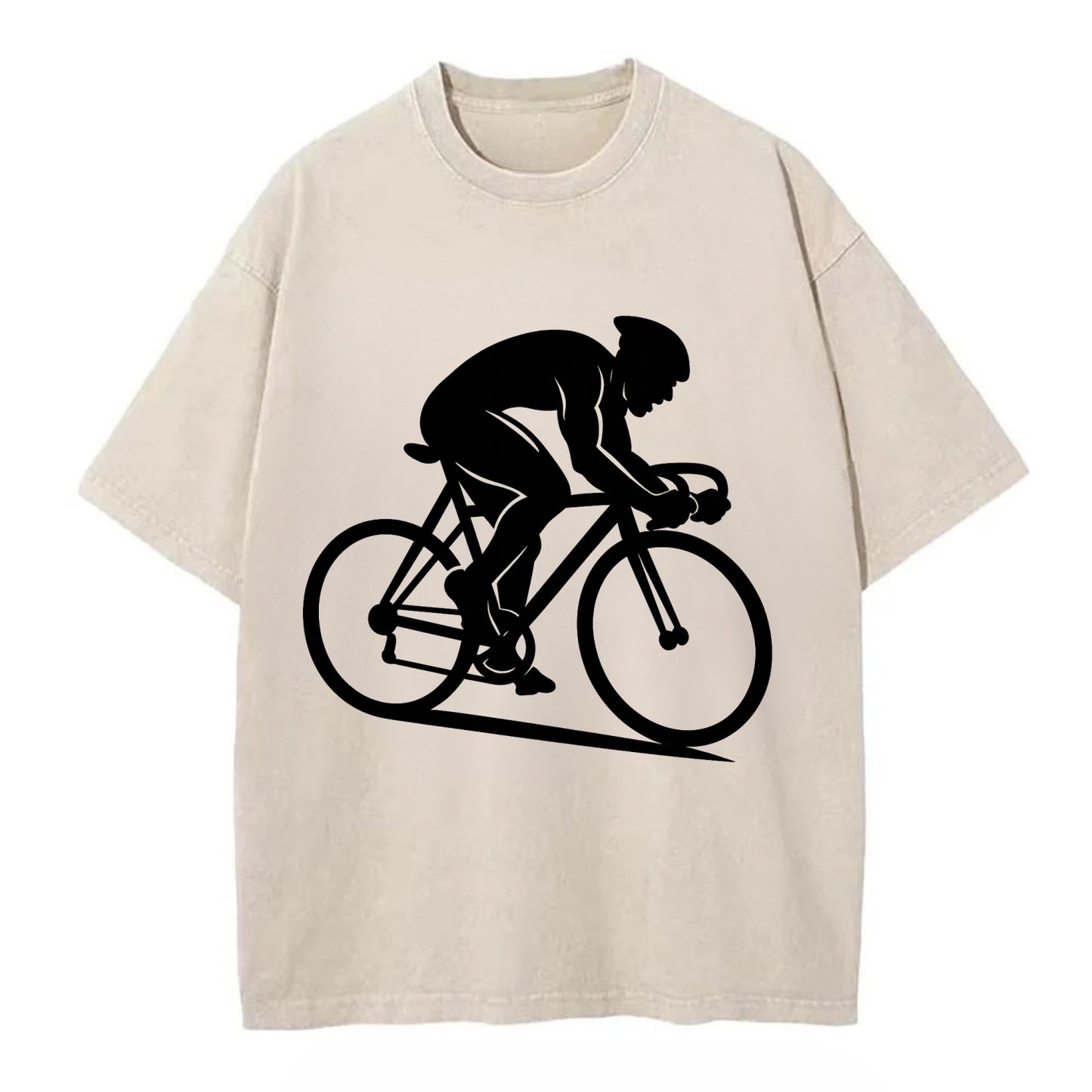 Sprint cyclist racing stance - Vintage T-shirt - Off White