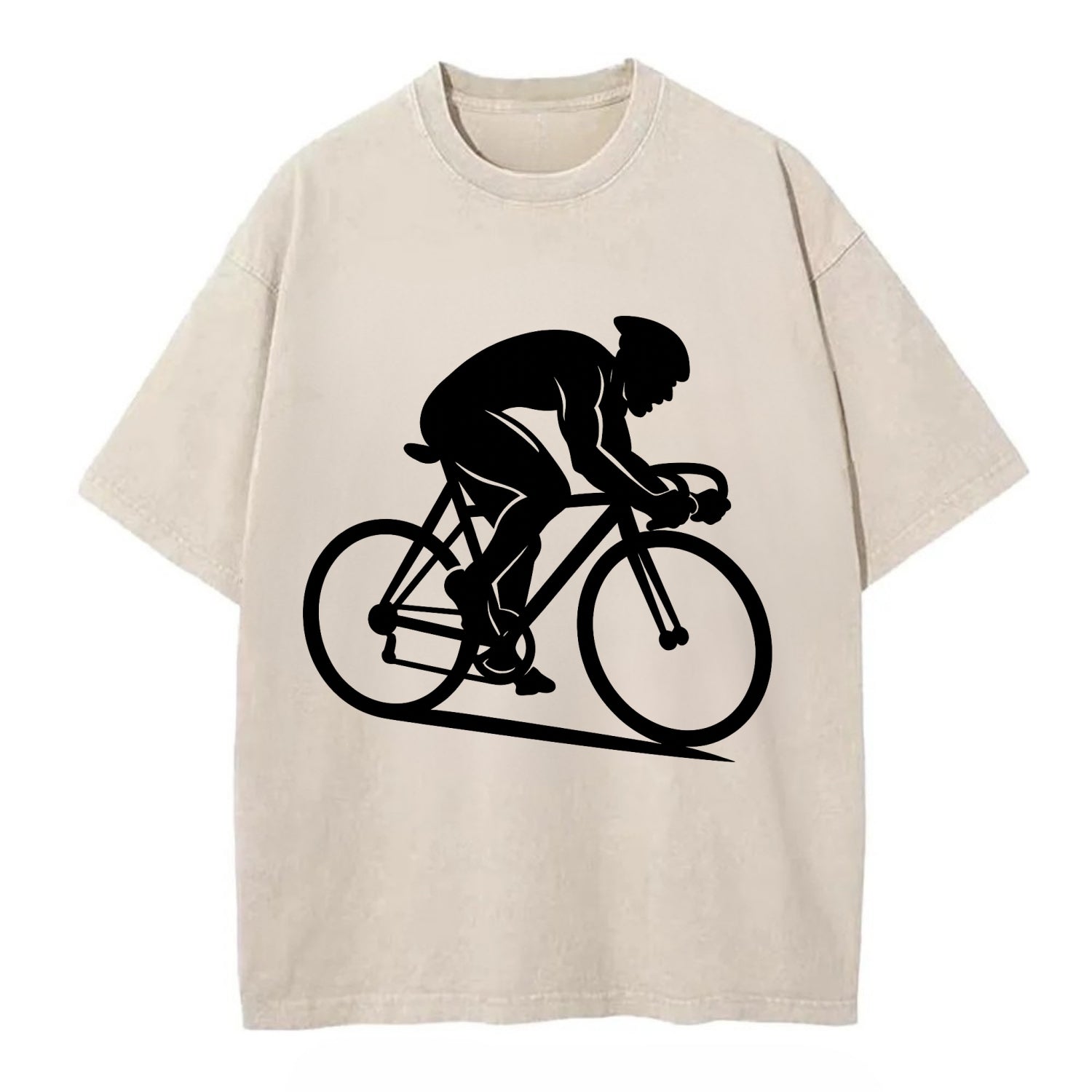 Sprint cyclist racing stance - Vintage T-shirt - Off White