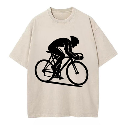 Sprint cyclist racing stance - Vintage T-shirt - Off White