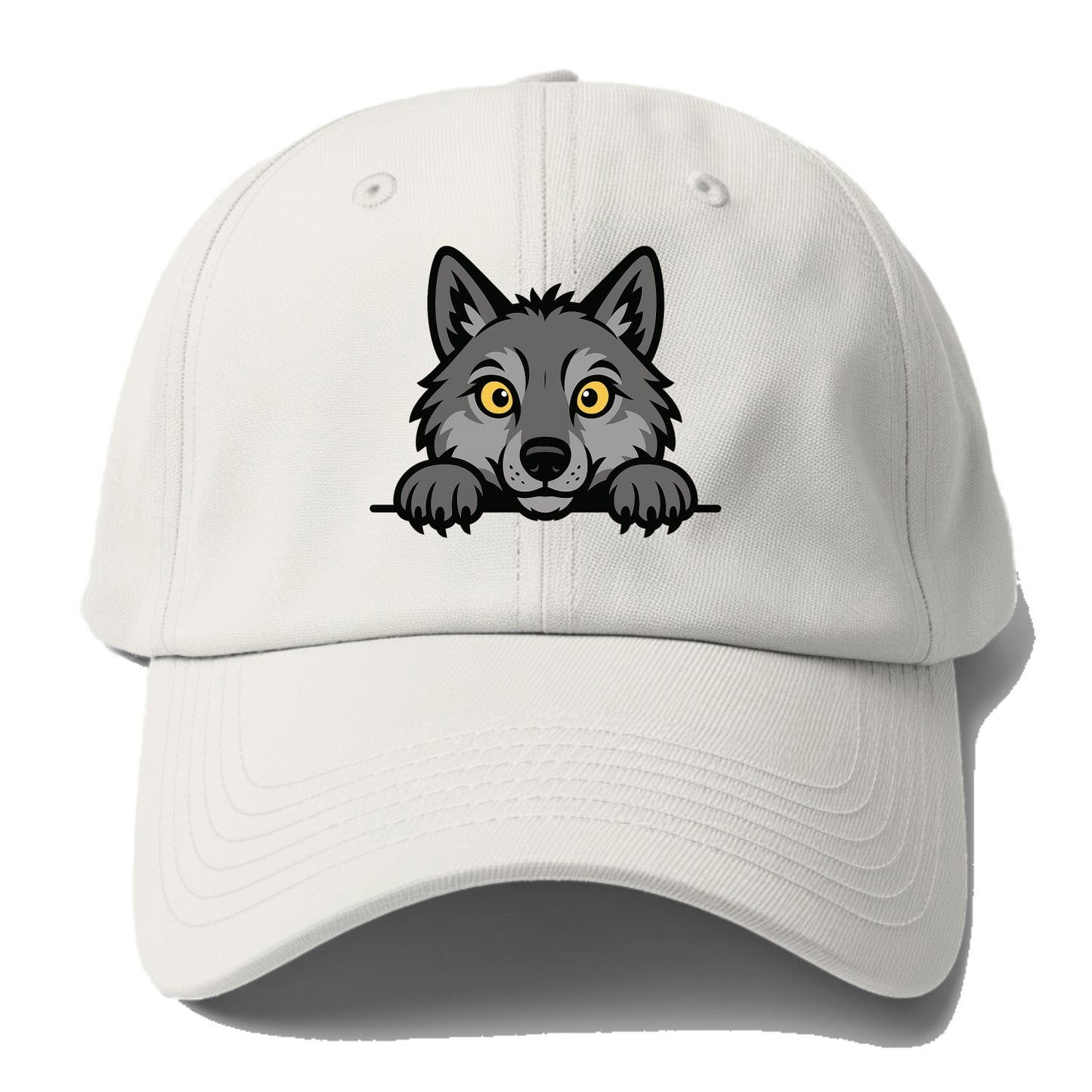 Wolf  - Baseball Cap For Big Heads - Off White