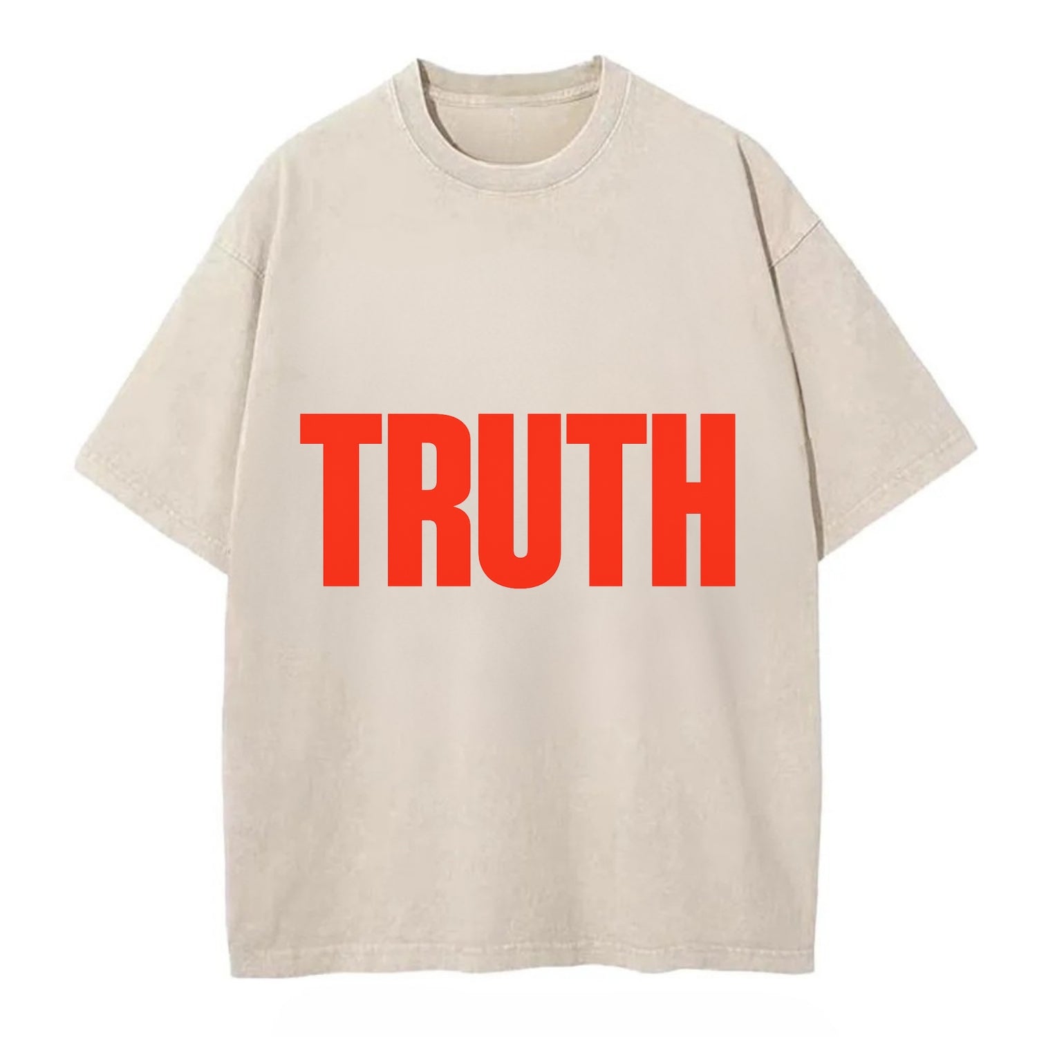 Bold typography design - "TRUTH" - honesty, reality - Vintage T-shirt - Off White
