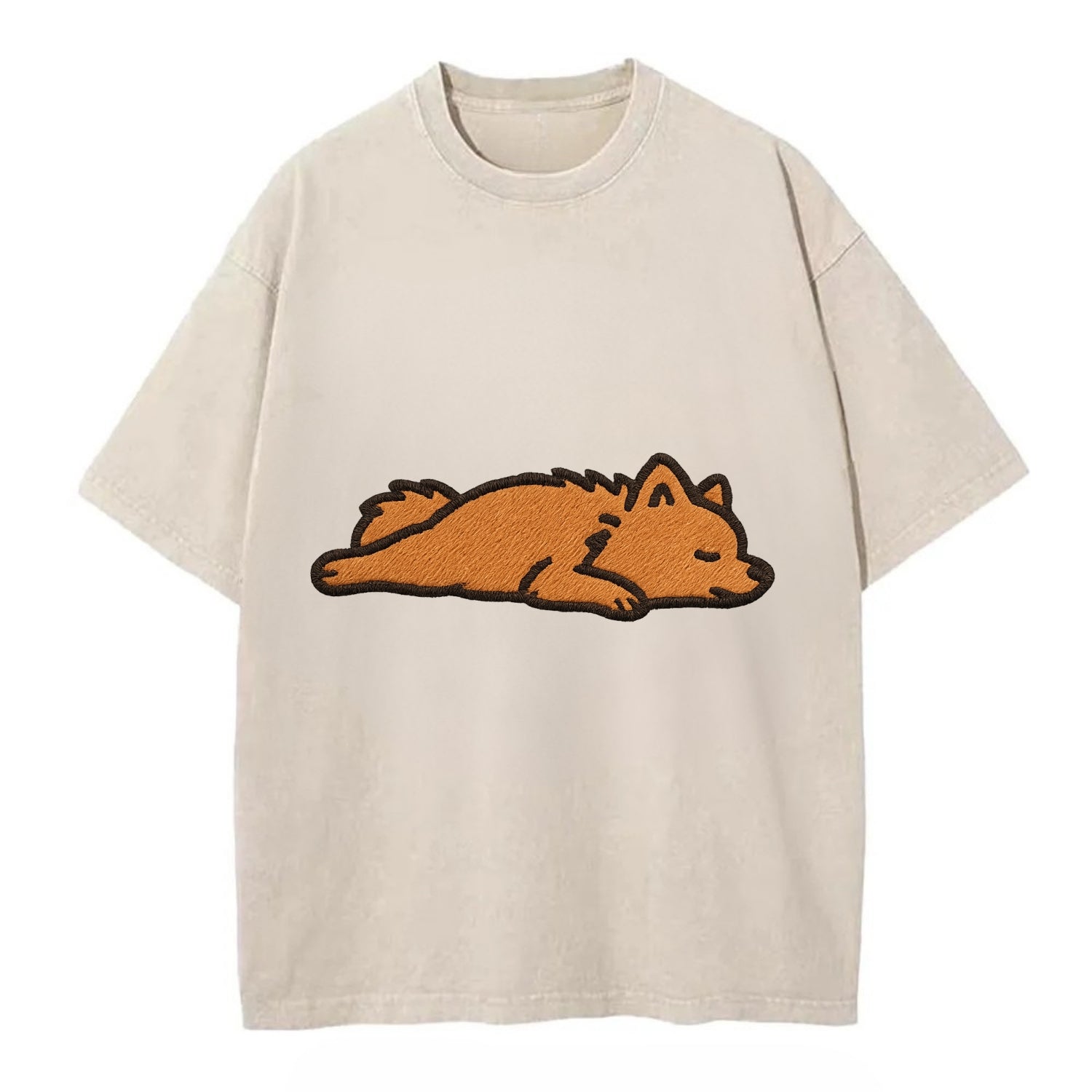 Pomeranian - Orange fluffy fully relaxed Vintage T-shirt - Off White