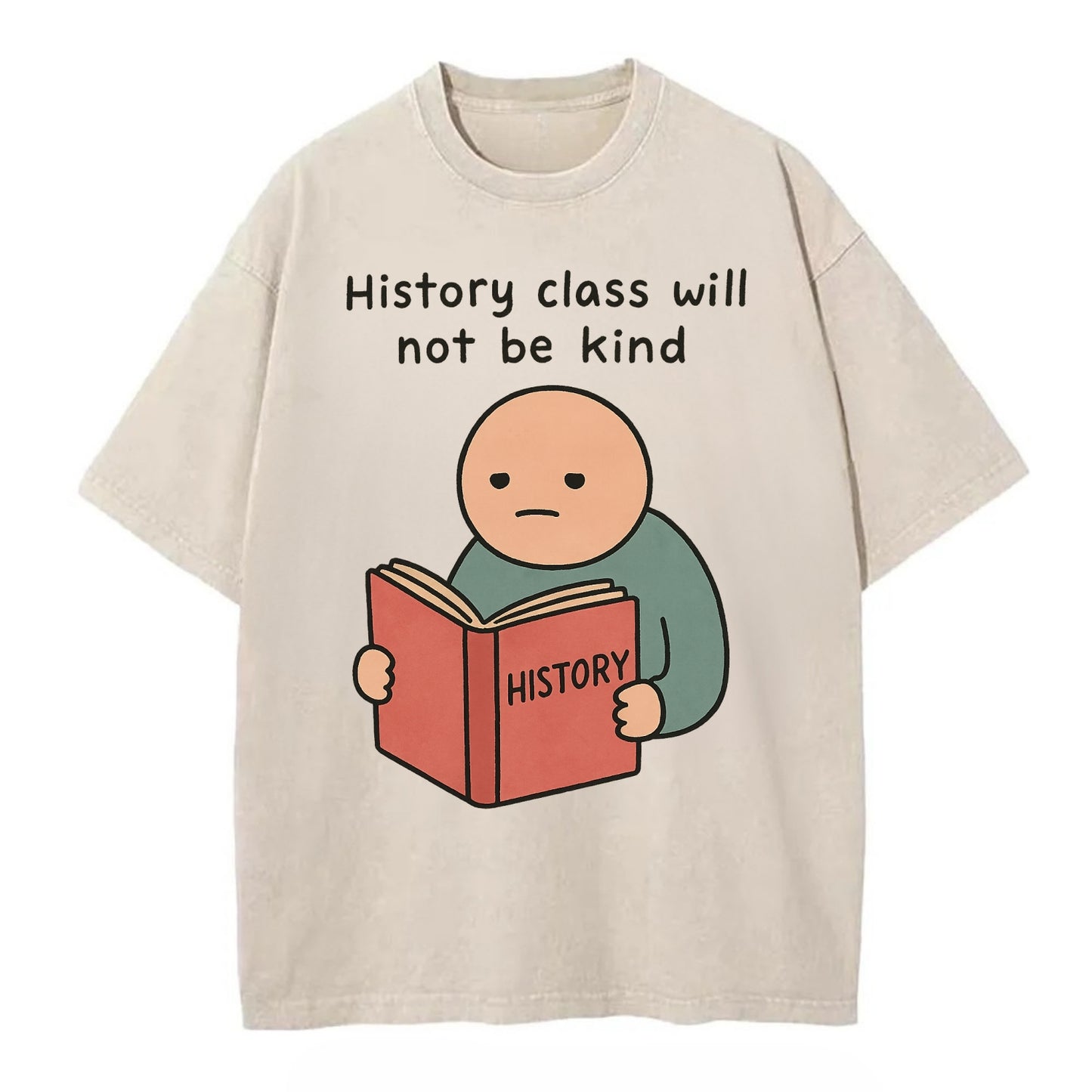 Future history book with cringe - "History class will not be kind" - Vintage T-shirt - Off White