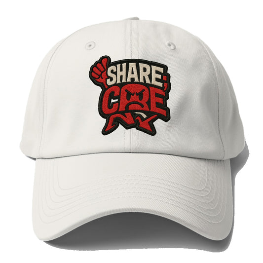 SHARE;CARE TOO MUCH Oversharer Green Hat - Baseball Cap - Off White