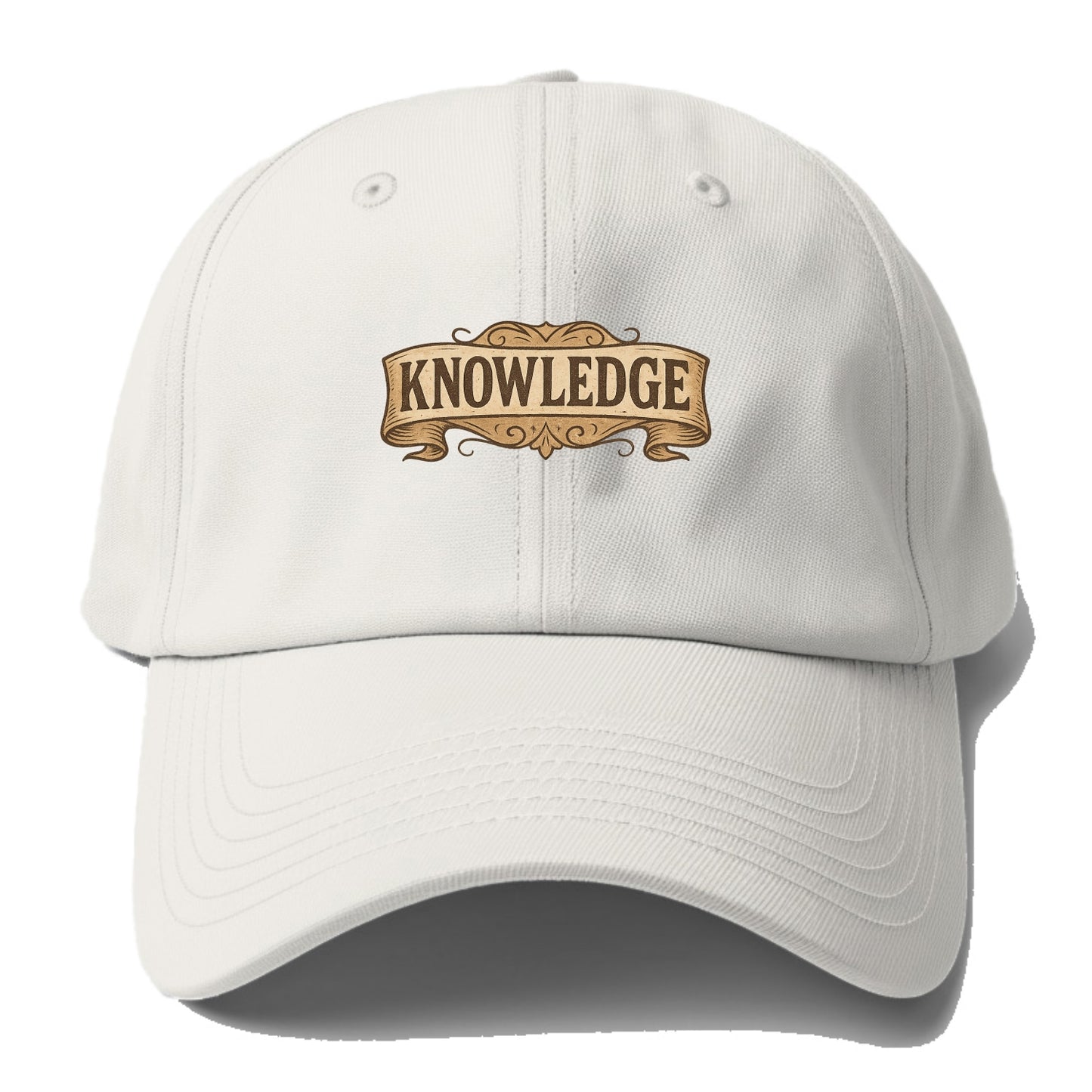 Bold typography design - "KNOWLEDGE" - learning, understanding - Baseball Cap For Big Heads - Off White