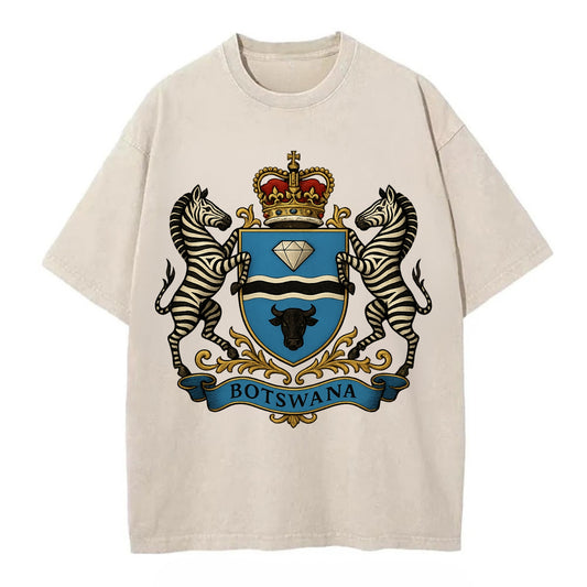 Botswana Heritage Badge  - Vintage T-shirt - Off White