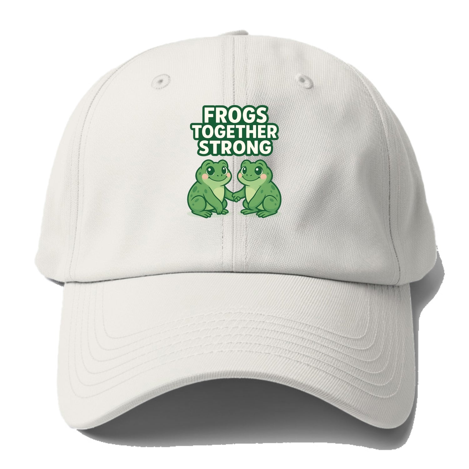 Frogs Together Strong 2 - Baseball Cap For Big Heads - Off White