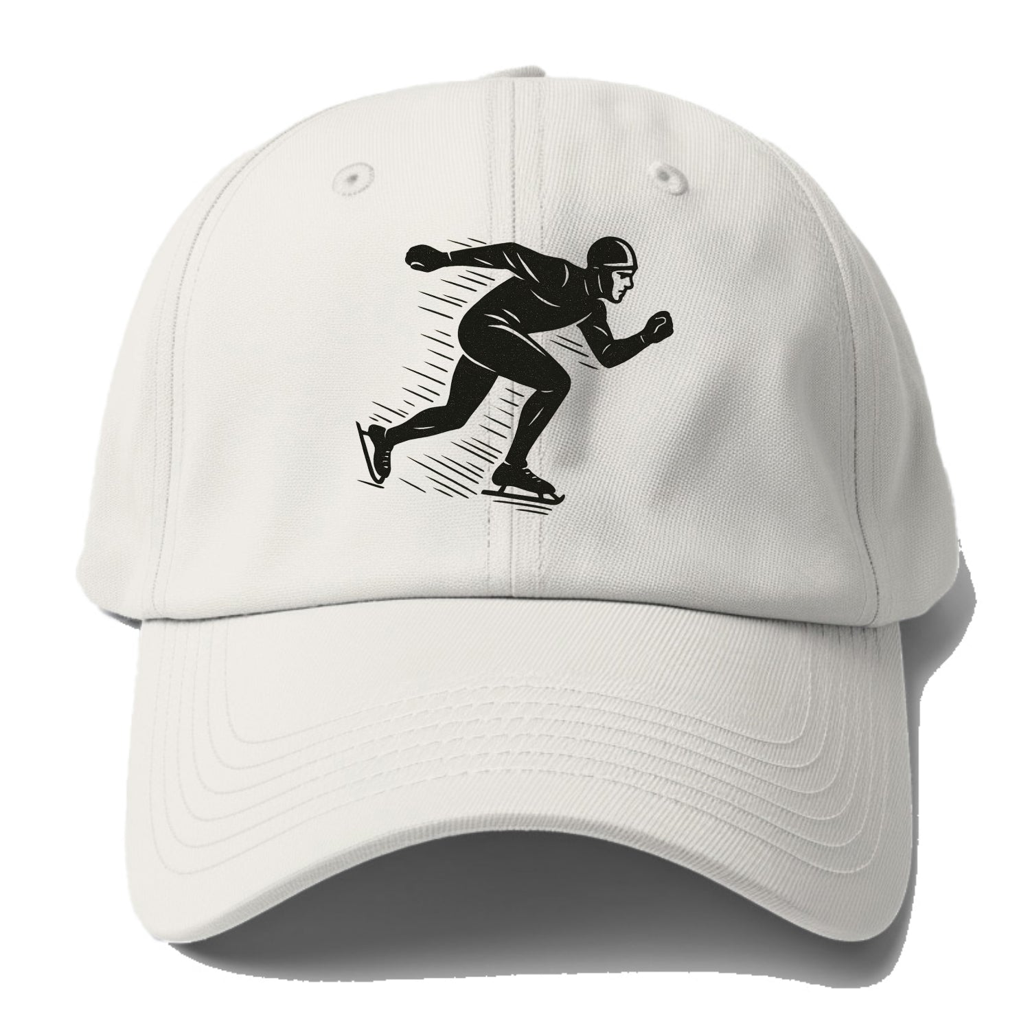 Speed skater in racing crouch - Baseball Cap For Big Heads - Off White