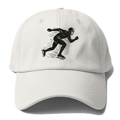 Speed skater in racing crouch - Baseball Cap For Big Heads - Off White